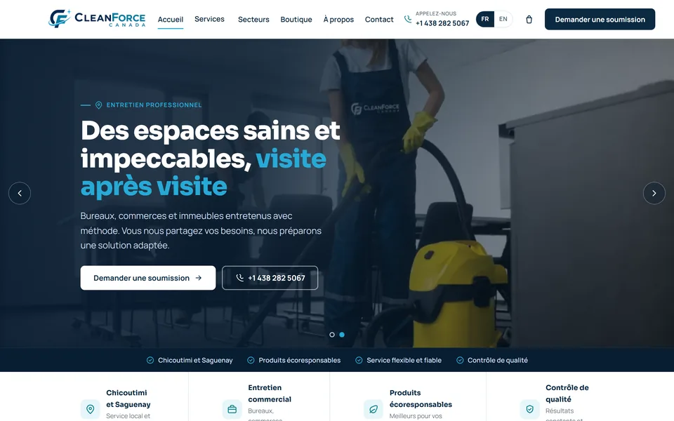 Website we built for cleanforcecanada.com