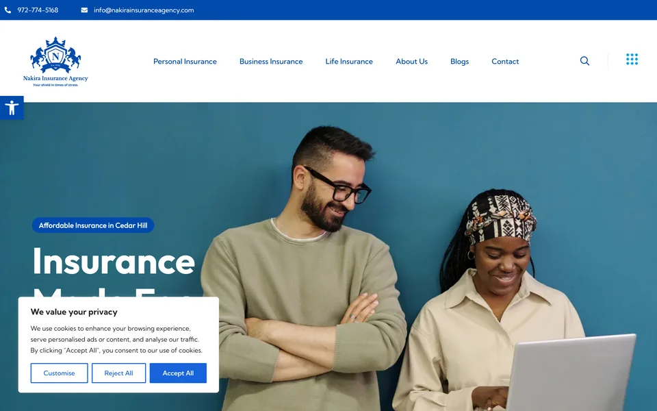 Website we built for nakirainsuranceagency.com