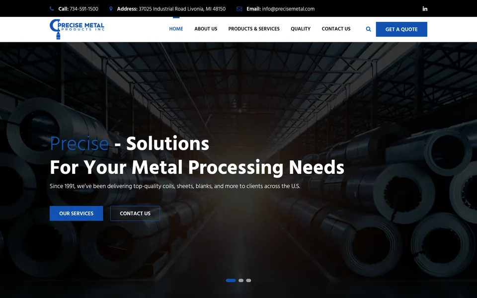 Website we built for precisemetal.com
