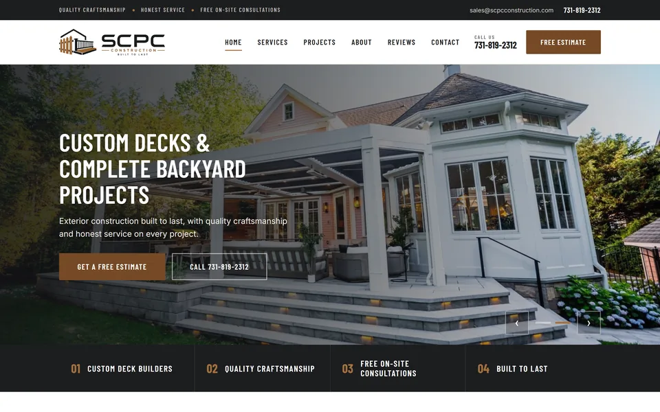 Website we built for scpcconstruction.com