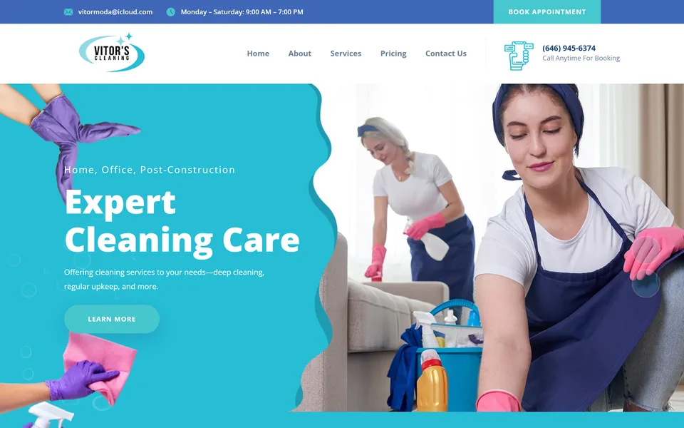 Website we built for vitorscleaningservice.com